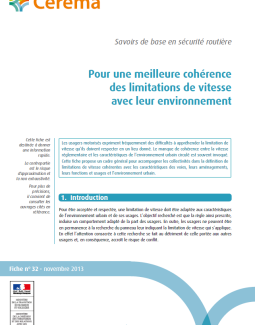 Meilleure cohérence des limitations de vitesse avec leur environnement