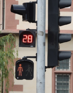 Décompteur de temps aux passages piétons