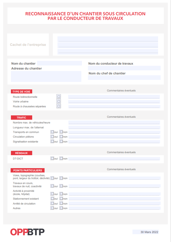 couverture reconnaissance chantier sous circulation